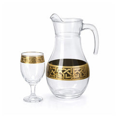 WATER SET 7PC PSB HAND CUT GOLD BISTRO 96817-HGB020 Default Title - MamasJan Crockery