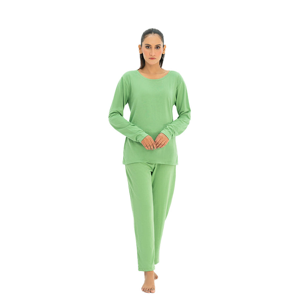 BELLEZA WINTER PAJAMA SUIT PJW006 GREEN / S - MamasJan Lingerie