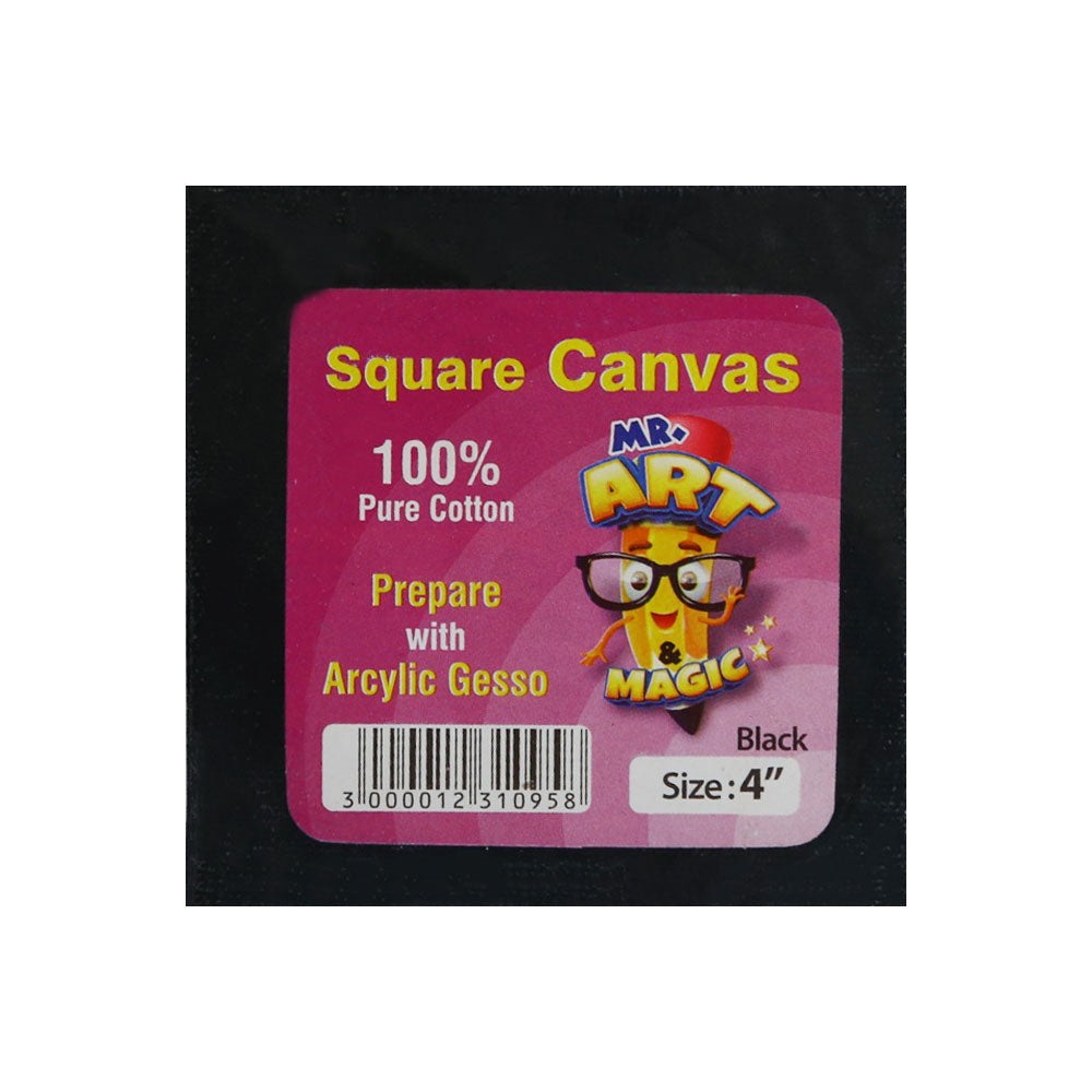 3154 CANVAS BOARD SQUARE BLACK 4INCH Default Title - MamasJan Toys