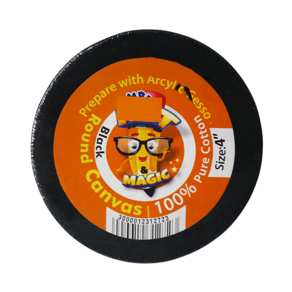 3254 CANVAS BOARD ROUND BLACK 4INCH Default Title - MamasJan Toys