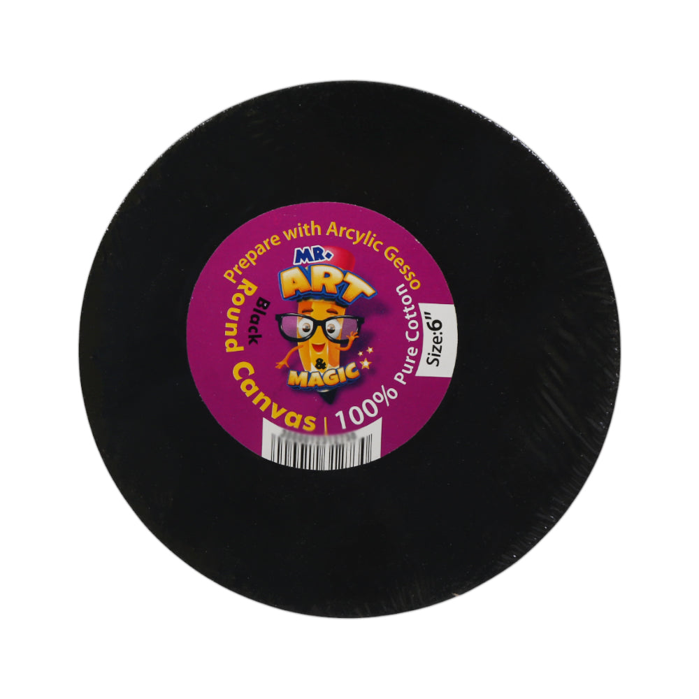 3256 CANVAS BOARD ROUND BLACK 6INCH Default Title - MamasJan Toys