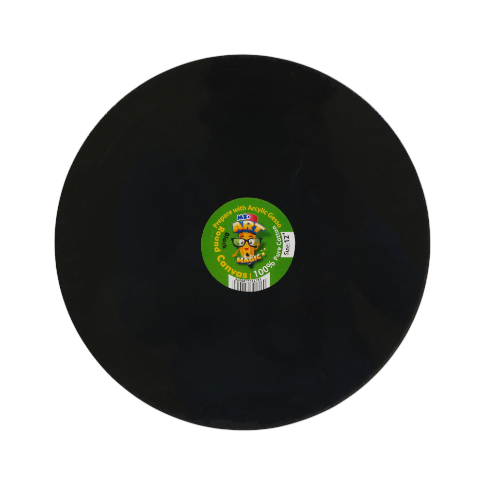 597-3262 ROUND CANVAS BOARD BLACK 12 INCH Default Title - MamasJan Toys