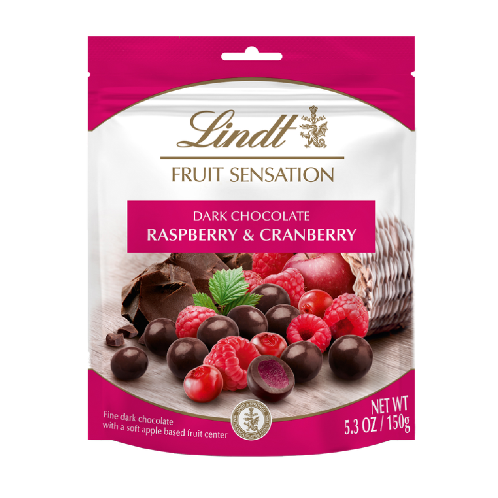 LINDT CHOCOLATE BALLS FRUIT SENSATION PINK POUCH 150 GM Default Title - MamasJan Grocery Food