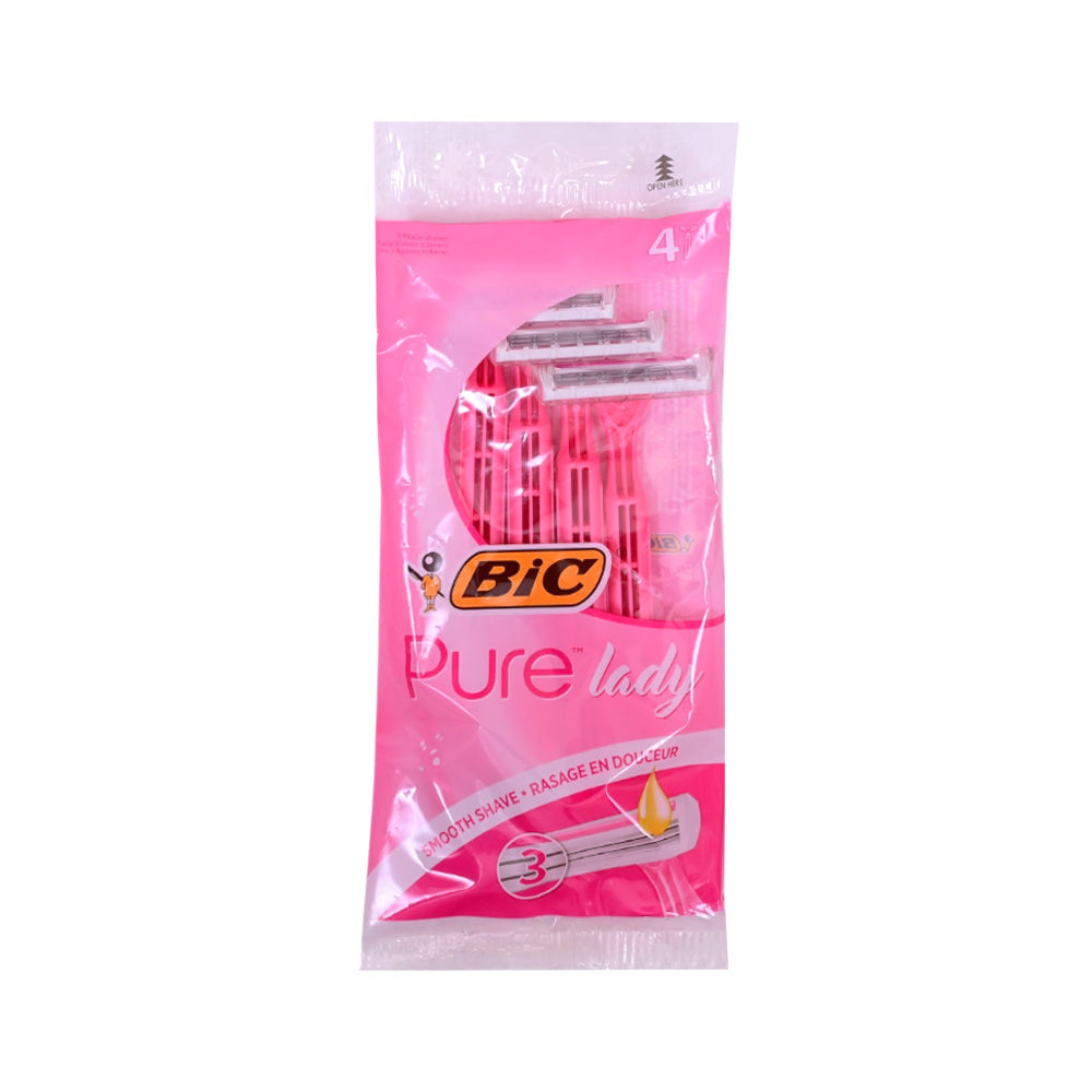 BIC RAZORS PURE LADY 3 BLADES 4 PCS Default Title - MamasJan Grocery Nonfood