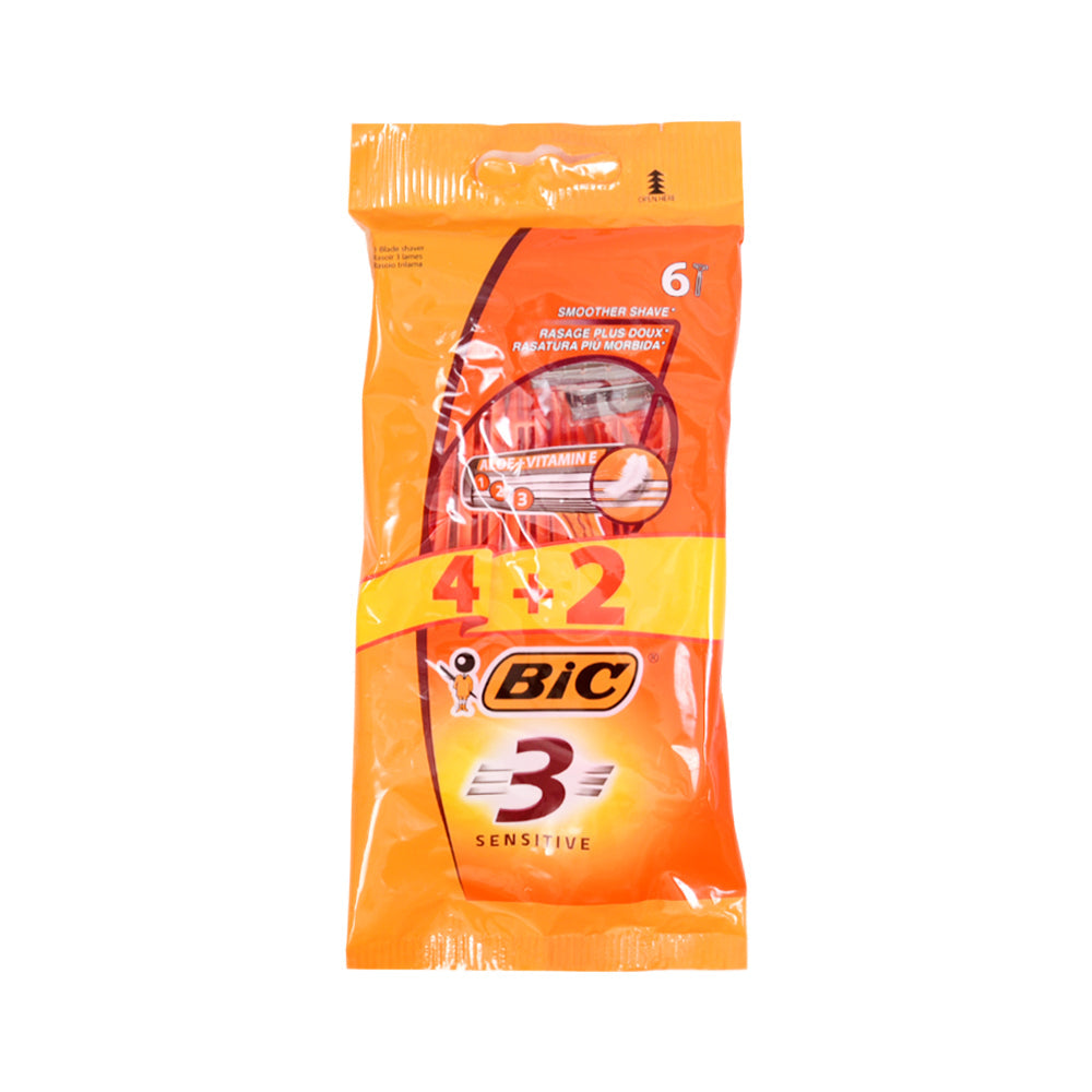 BIC 3 RAZOR SENSITIVE 6PC (4+2) PACK Default Title - MamasJan Grocery Nonfood
