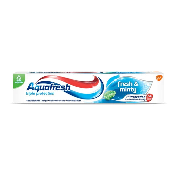 AQUAFRESH TOOTH PASTE MENTHE FRAICHE 3IN1 24H 75 ML Default Title - MamasJan Grocery Nonfood