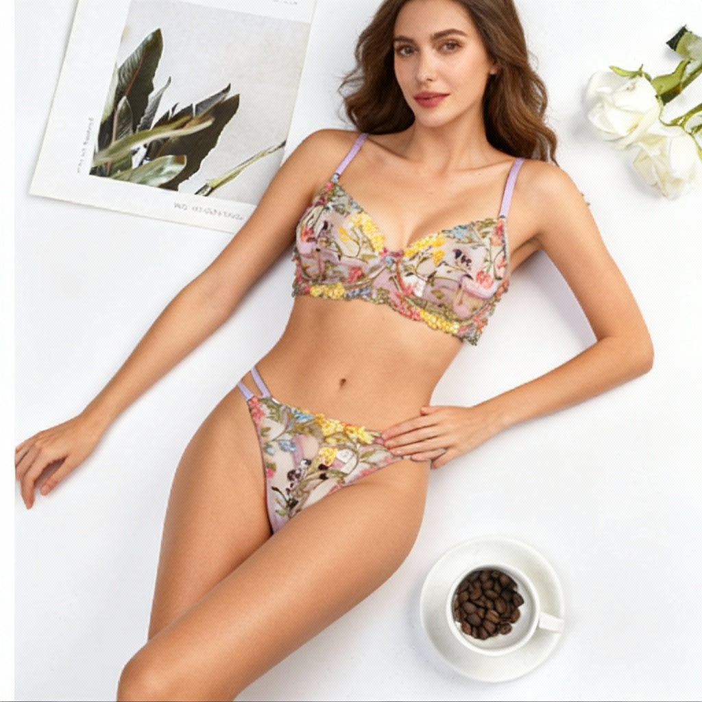 Belleza Lingerie Wire Non Padded Bra Set - 2032 Beige / 32-B - MamasJan Lingerie