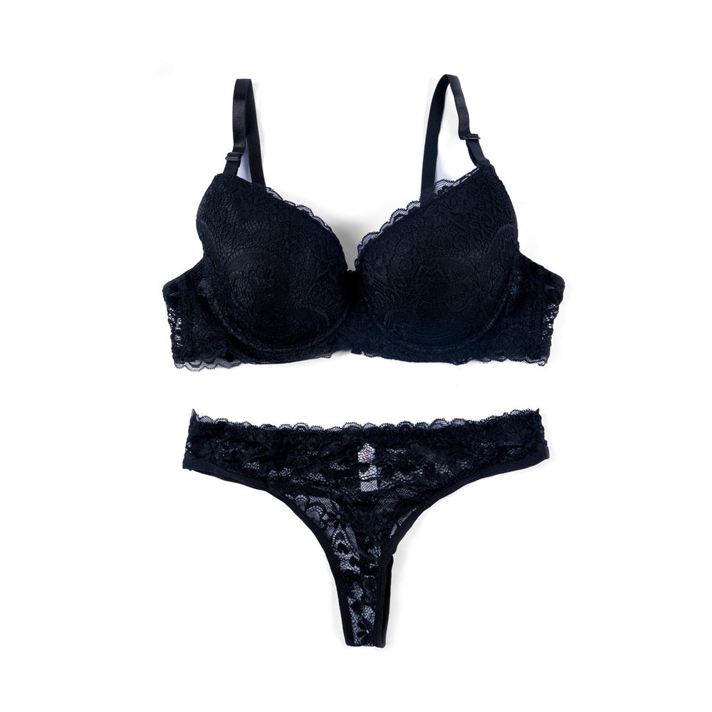 BELLEZA PADDED WIRED BRA SETS A3107 BLACK / 38-B - MamasJan Lingerie