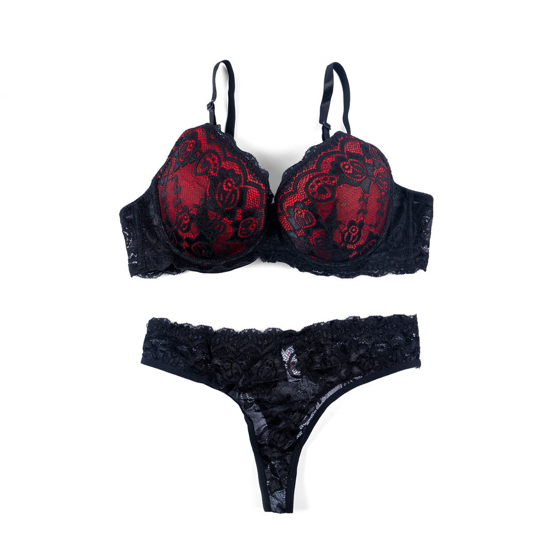 BELLEZA PADDED WIRED BRA SETS A3113 BLACK / 38-B - MamasJan Lingerie