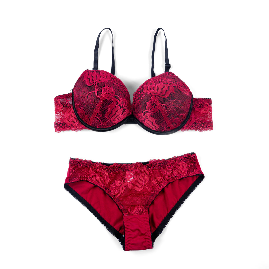 BELLEZA PADDED BRA SETS A3172 WINE / 38-B - MamasJan Lingerie