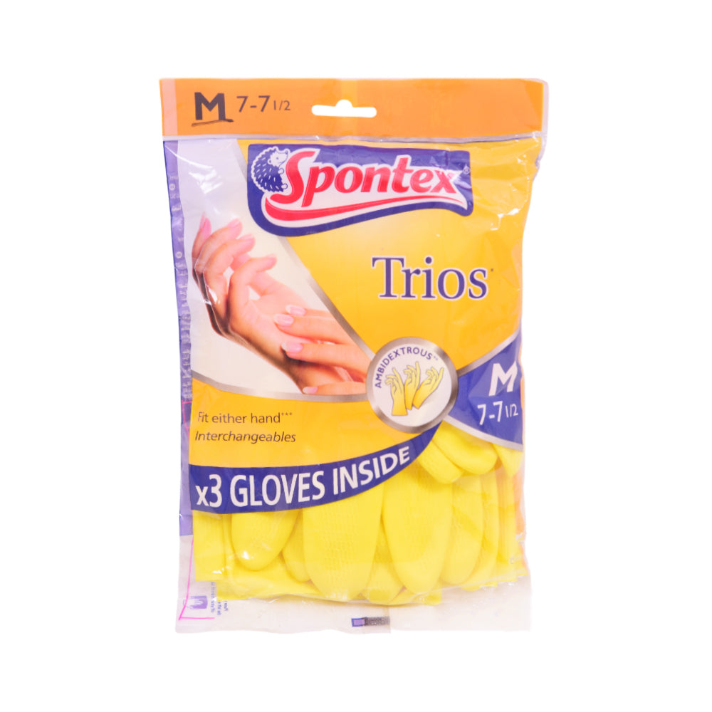SPONTEX GLOVES TRIOS MEDIUM 7-7 Default Title - MamasJan Grocery Nonfood
