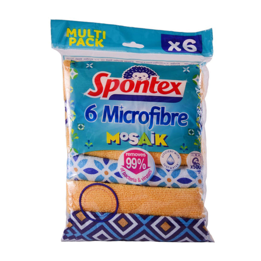 SPONTEX MICROFIBER MOSAIK CLEANING CLOTH 6PCS Default Title - MamasJan Grocery Nonfood