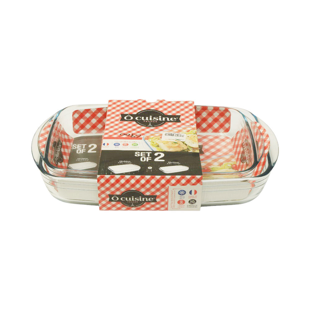 DISH SET 2PC OCUISINE RECTANGULAR 334SA05/1644 Default Title - MamasJan Crockery