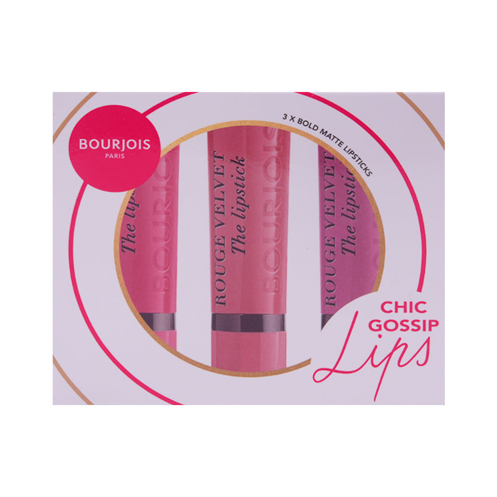 BOURJOIS CHIC GOSSIP PINK LIPSTICK 3 PIECES SET Default Title - MamasJan Makeup