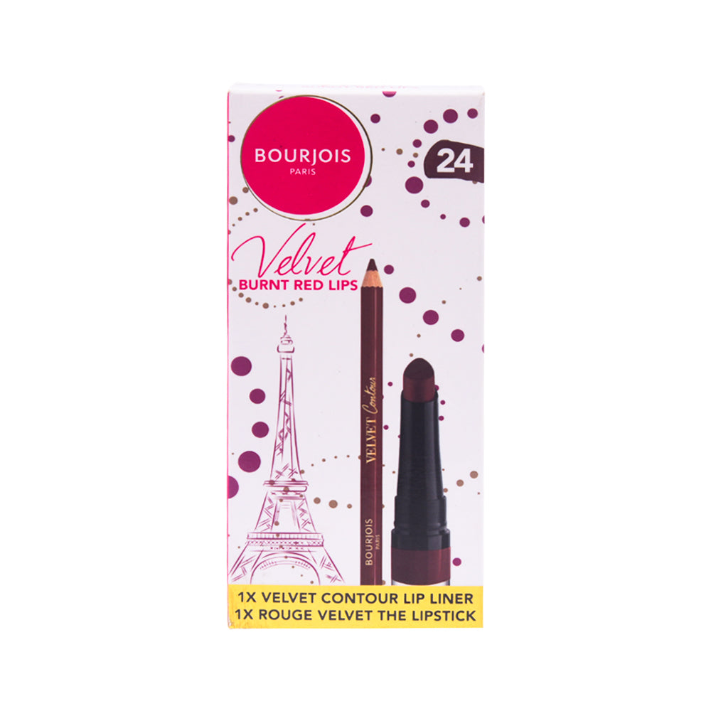 BOURJOIS PARIS PROMO PACK VELVET CONTOYR BURNT RED LIPS LIN Default Title - MamasJan Makeup