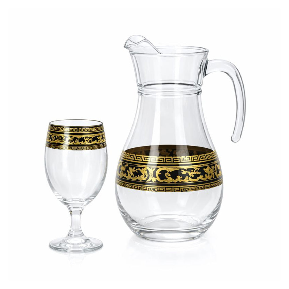 WATER SET 7PC PSB HAND CUT GOLD BISTRO 96817-HGB005 Default Title - MamasJan Crockery