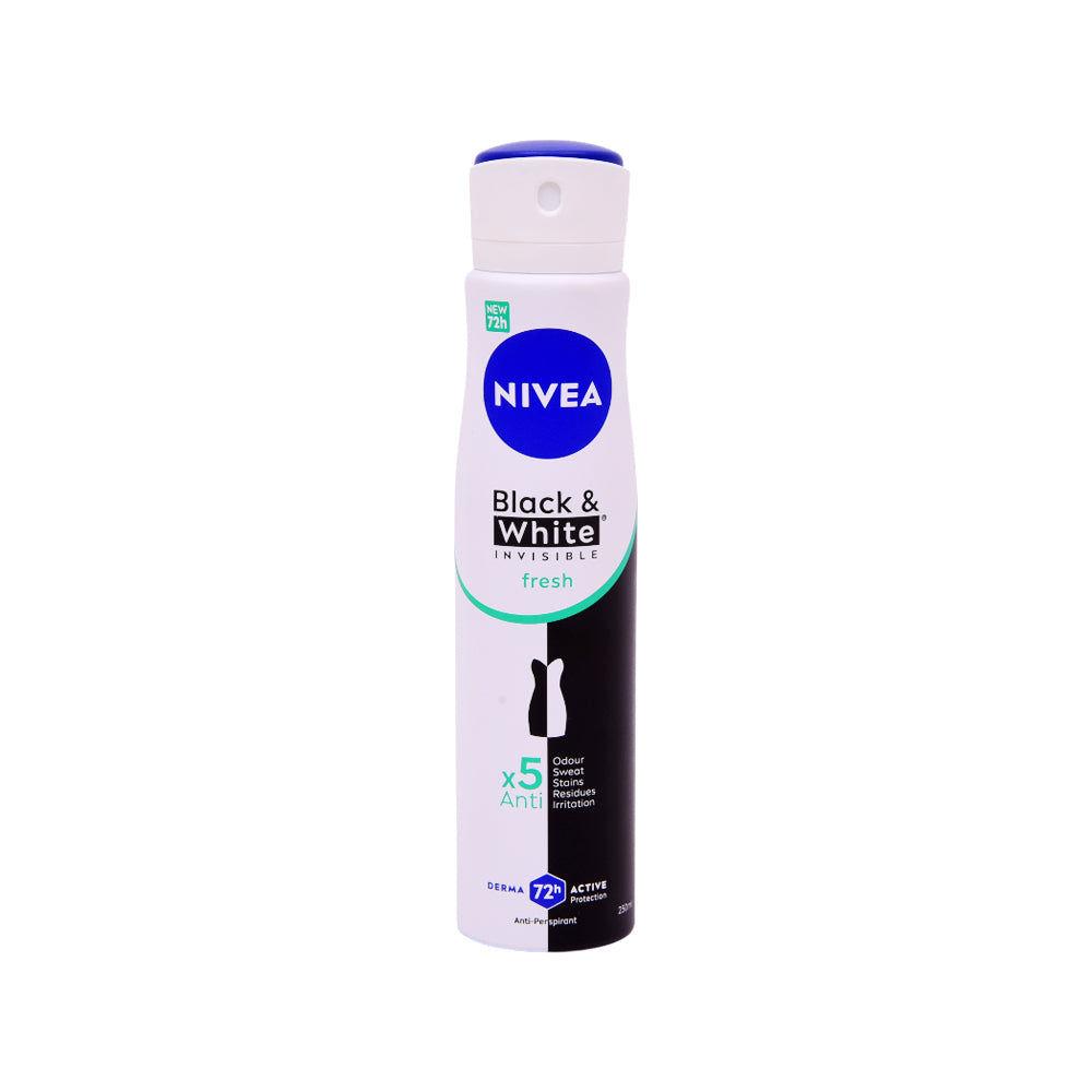NIVEA DEODORANT BLACK & WHITE INVISIBLE FRESH 250 ML Default Title - MamasJan perfumes