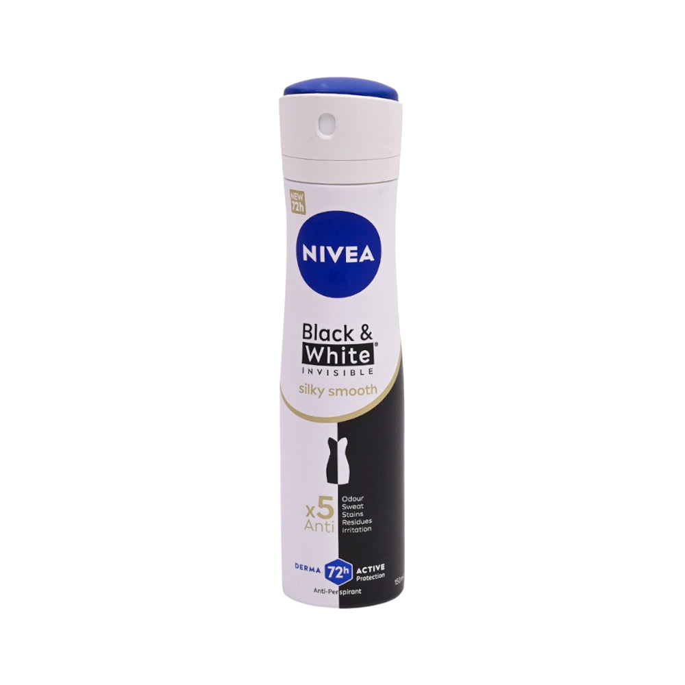 NIVEA MEN SPRAY BLACK & WHITE INVISIBLE SILKY SMOOTH 150 ML Default Title - MamasJan perfumes