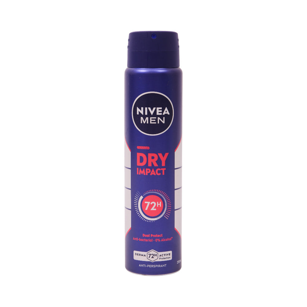 NIVEA MEN DEODORANT DRY IMPACT DUAL PROTECT 72H 250 ML Default Title - MamasJan perfumes