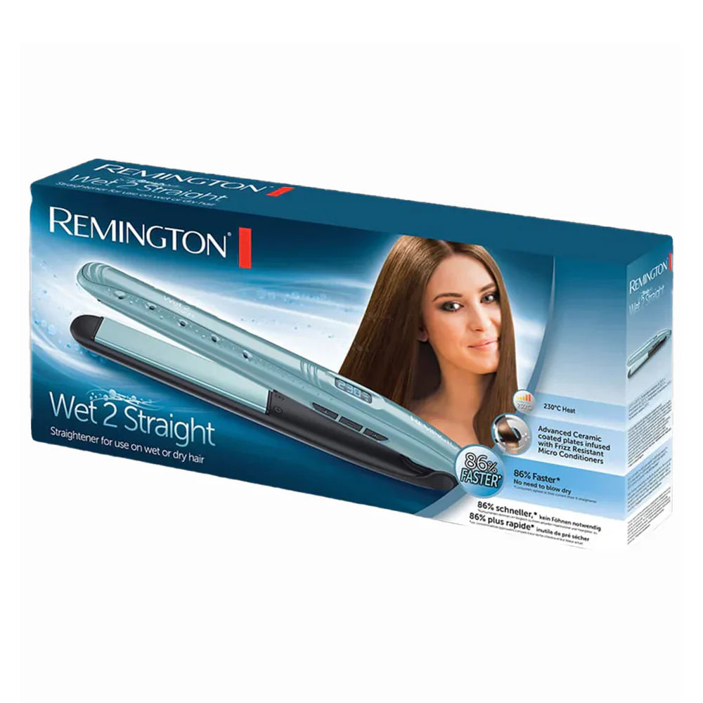 Remington S7300 Wet 2 Straight Ceramic Straightener Frizz Rersist Micro Conditioners