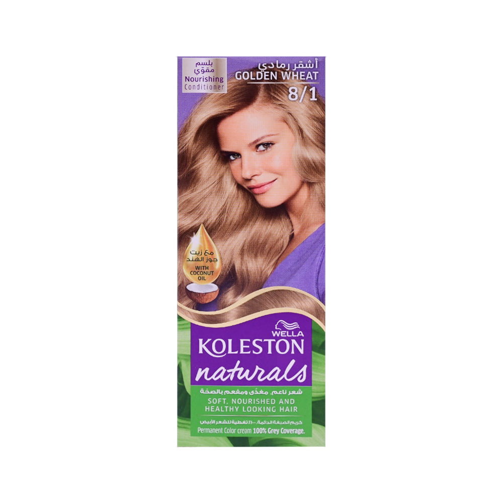 WELLA HAIR COLOR KOLESTON NATURALS 8/1 GOLDEN WHEAT 110 ML Default Title - MamasJan haircare