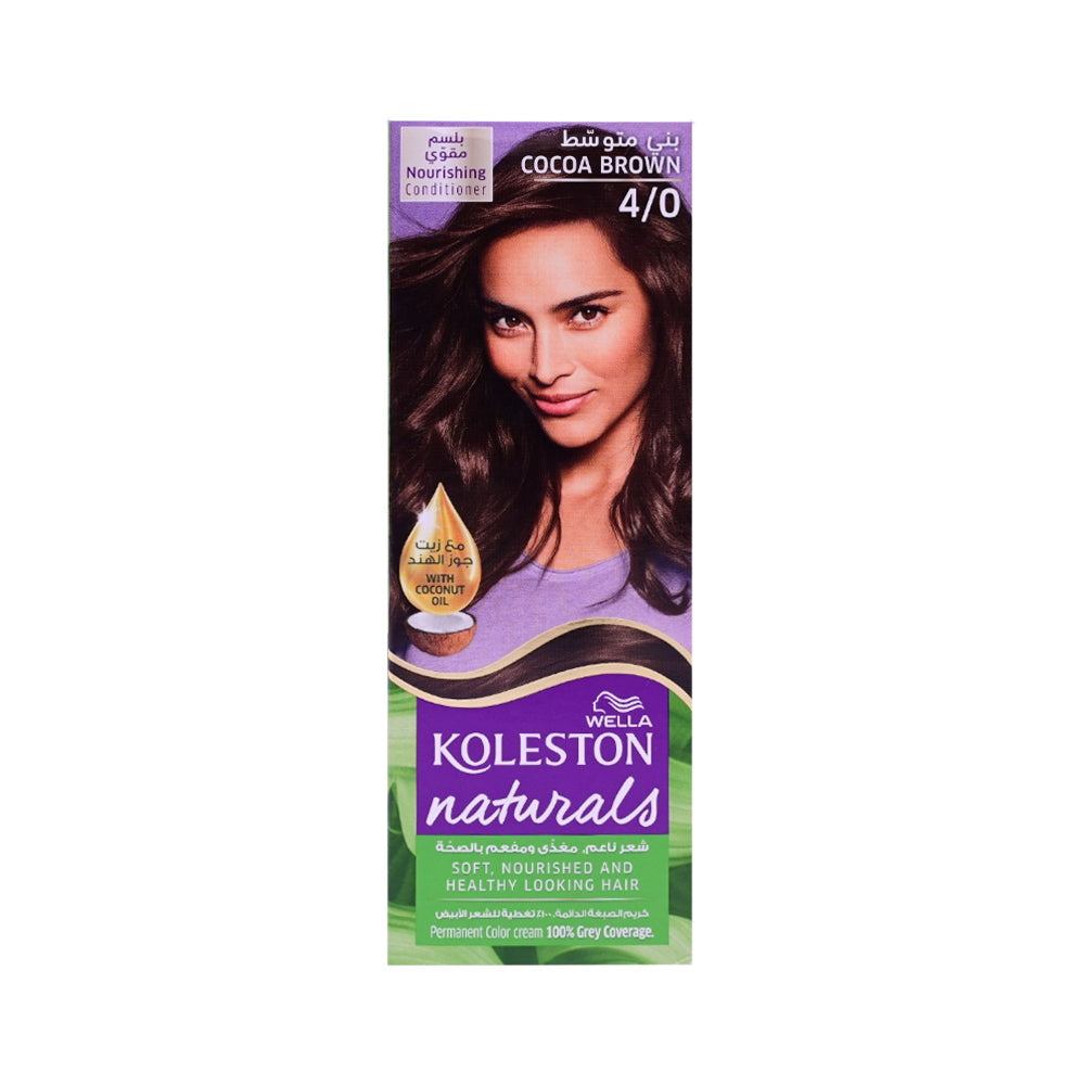 WELLA HAIR COLOR KOLESTON NATURALS 4/0 COCOA BROWN 110 ML Default Title - MamasJan haircare
