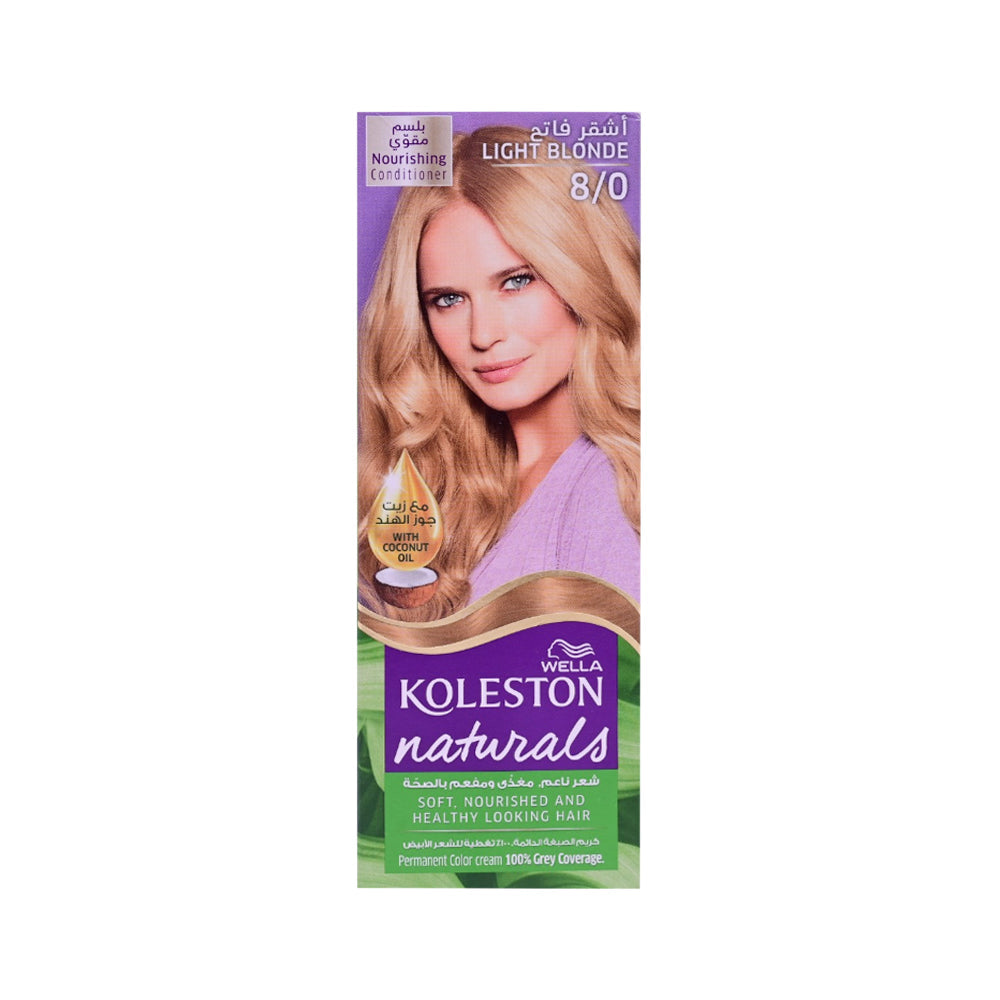 WELLA HAIR COLOR KOLESTON NATURALS 8/0 LIGHT BLONDE 110 ML Default Title - MamasJan haircare