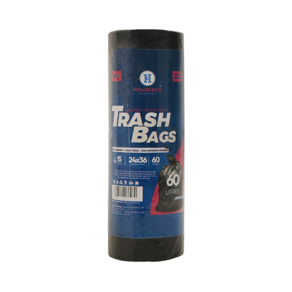 HOUSE & CO TRASH BAG LARGE (24X36) 15PCS-60 LITERS Default Title - MamasJan Grocery Nonfood