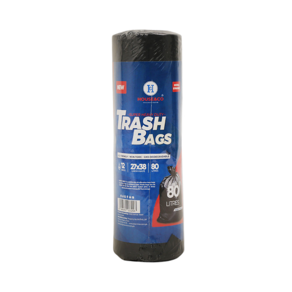 HOUSE & CO TRASH BAG X-LARGE (27X38) 12PCS-80 LITERS Default Title - MamasJan Grocery Nonfood