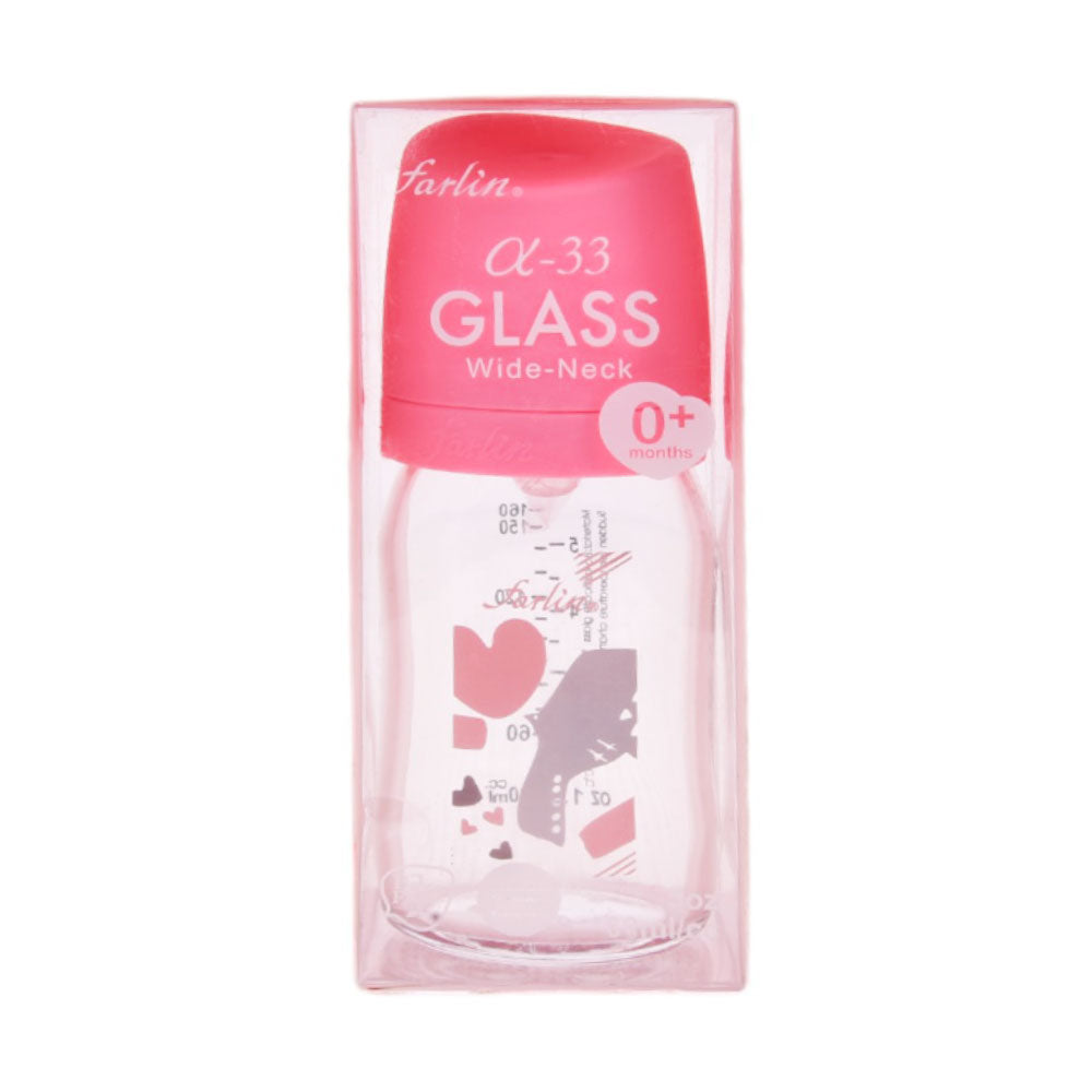 FARLIN FEEDING BOTTLE GLASS WIDE NECK 0+MONTH 160 ML AB-3200 Default Title - MamasJan Grocery Nonfood