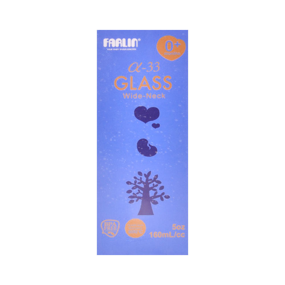 FARLIN FEEDING BOTTLE GLASS WIDE NECK 0+MONTH 160 ML AB32013 Default Title - MamasJan Grocery Nonfood