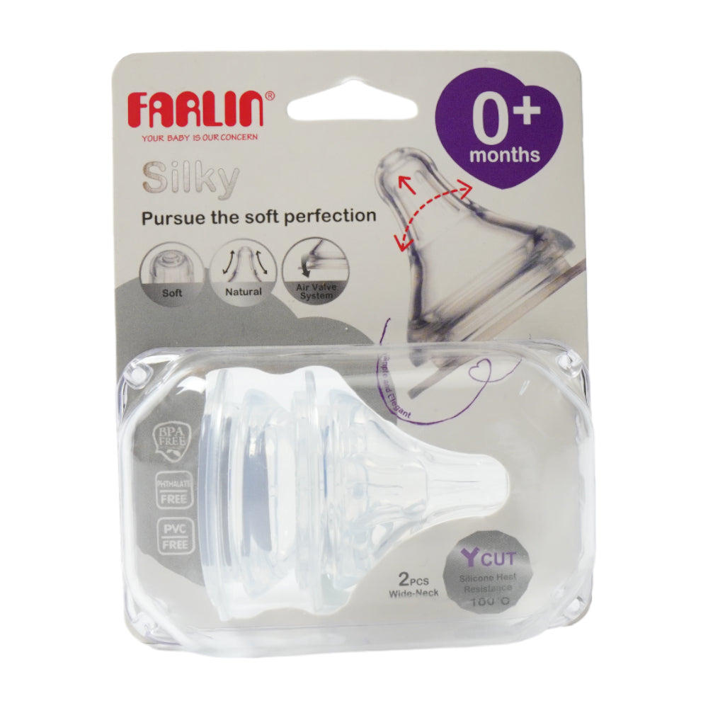 FARLIN BABY SILKY NIPPLE 0M+2PC AC-22004-Y Default Title - MamasJan Grocery Nonfood
