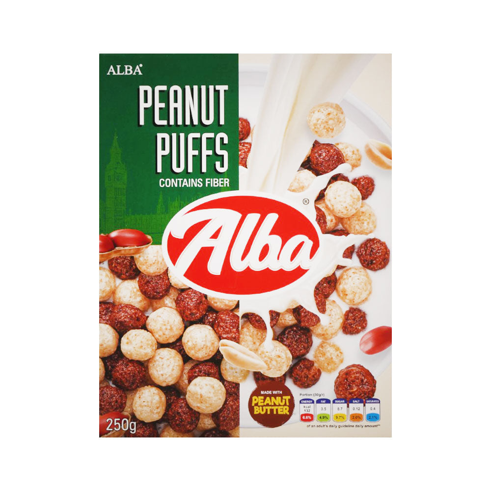 ALBA PEANUT PUFFS CONTAINS FIBER 250 GM Default Title - MamasJan Grocery
