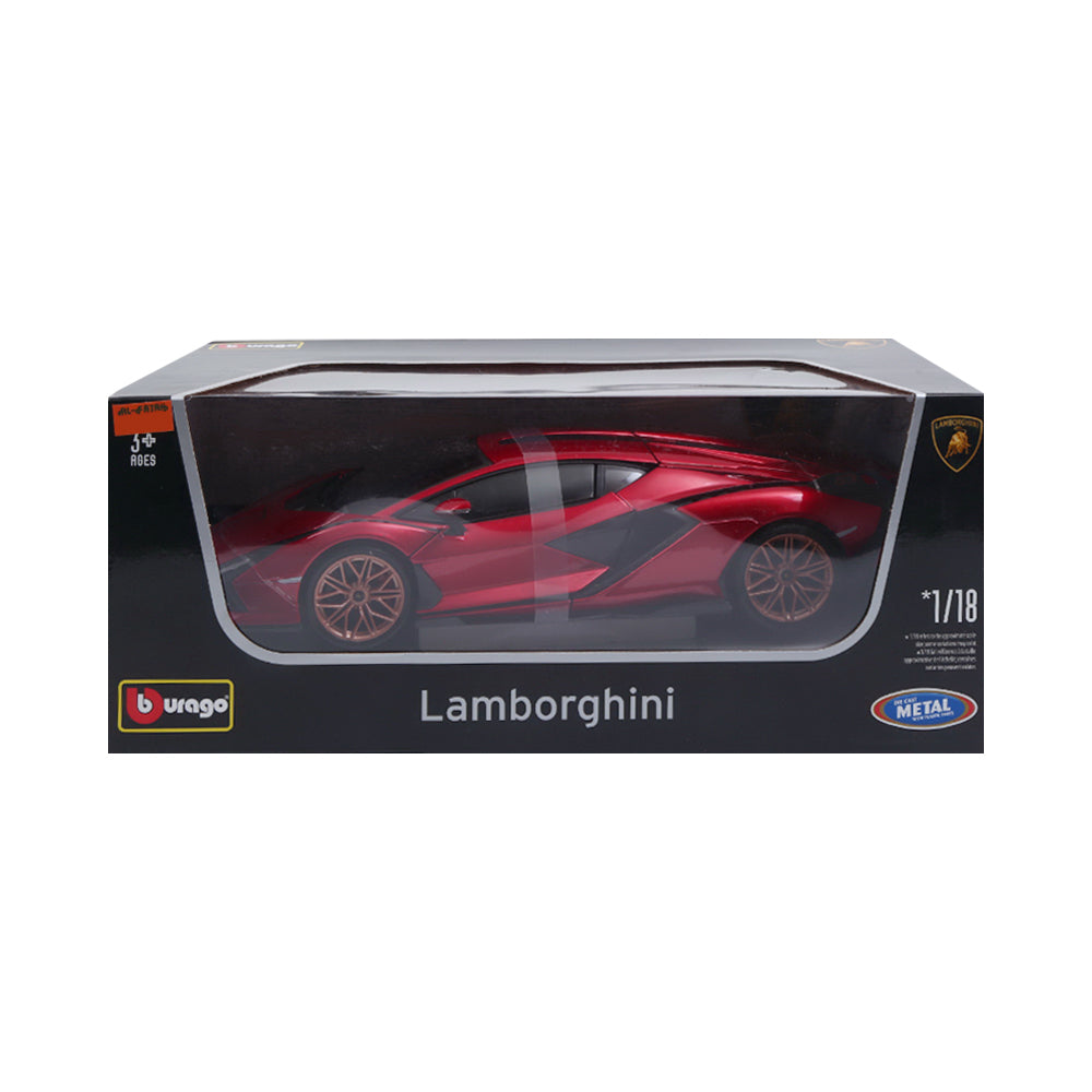 11046RD BURAGO DIE-CAST LAMBORGHINI SIAN FKP 37 CAR RED A.I Default Title - MamasJan Toys