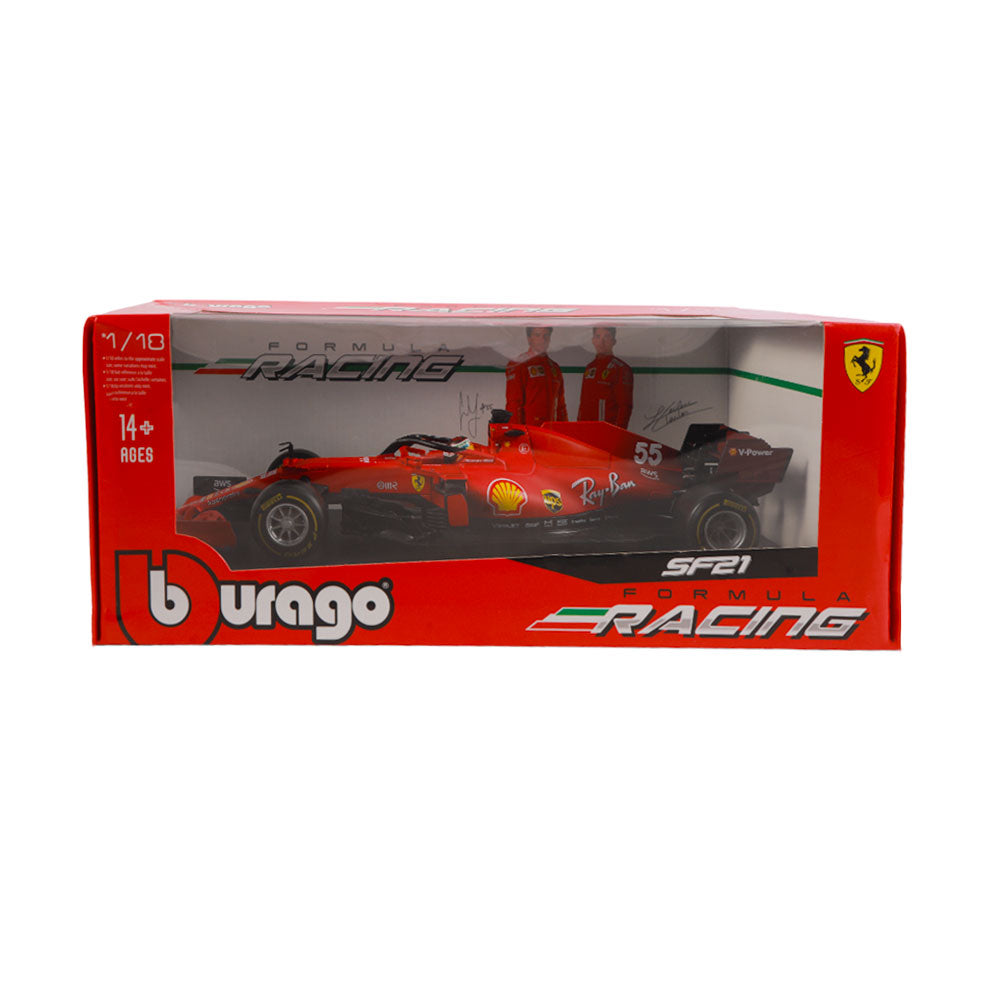 16809 BURAGO FORMULA CHARLES LECLERC FERRARI CAR SF21 Default Title - MamasJan Toys