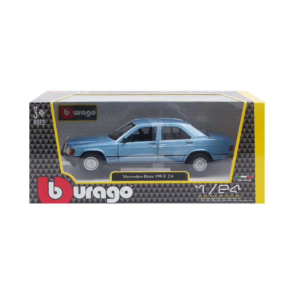 21103 BURAGO DIE CAST MERCEDES BENZ 190E BLUE Default Title - MamasJan Toys