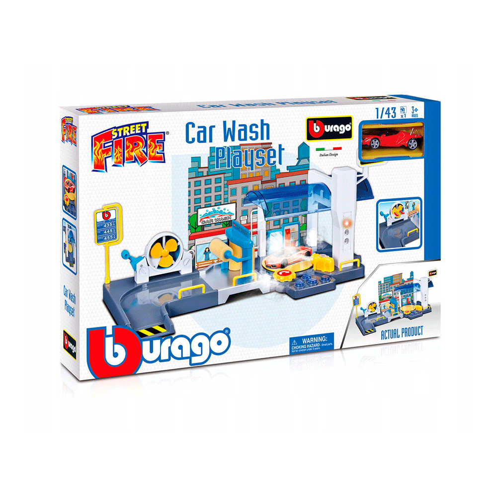 30406 BURRAGO CAR WASH PLAY SET Default Title - MamasJan Toys