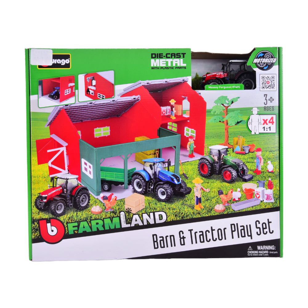 31684 BURAGO DIE CAST FARM SET W-TRACTOR CAR Default Title - MamasJan Toys