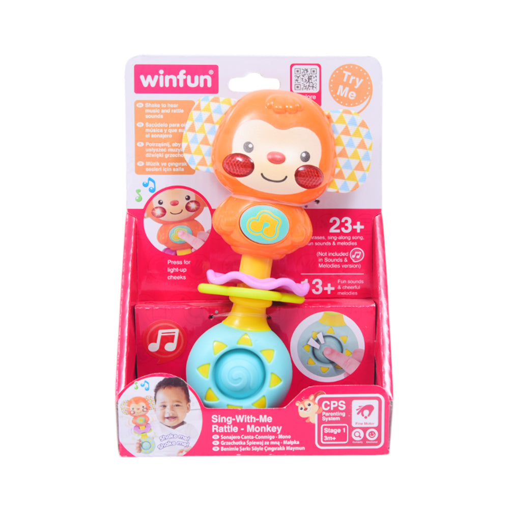 240105 WF SING WITH ME RATTLE MONKEY A.I Default Title - MamasJan Toys