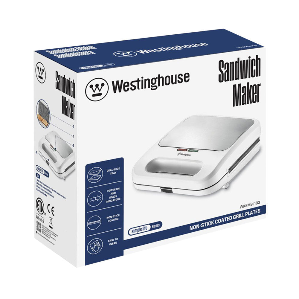 WESTINGHOUSE SANDWICH MAKER SIMPLE LIFE WKSMSL103 WHITE Default Title - MamasJan Electronics