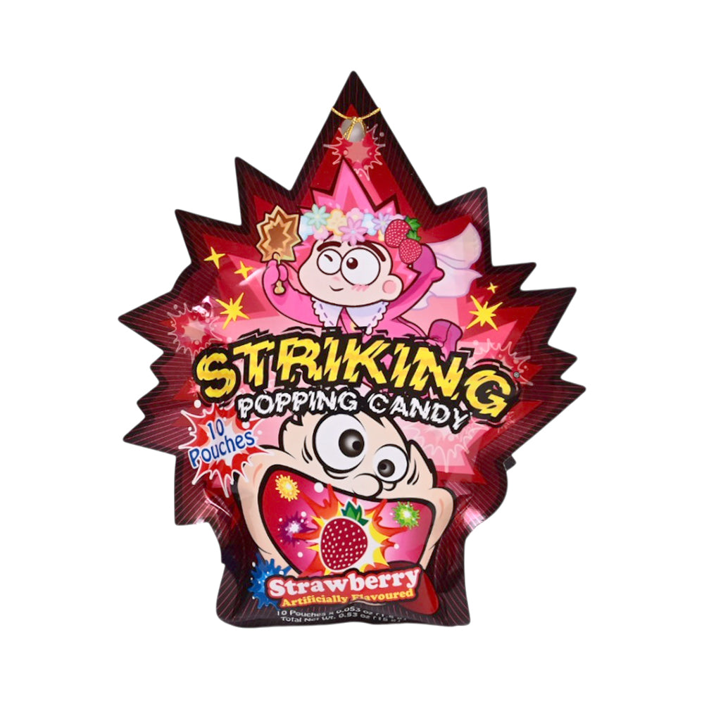 STRIKING POPPING CANDY STRAWBERRY FLAVOUR 15GM Default Title - MamasJan Grocery Food