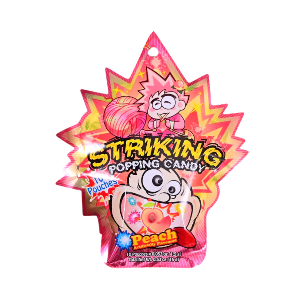 STRIKING POPPING CANDY PEACH FLAVOUR 15GM Default Title - MamasJan Grocery Food