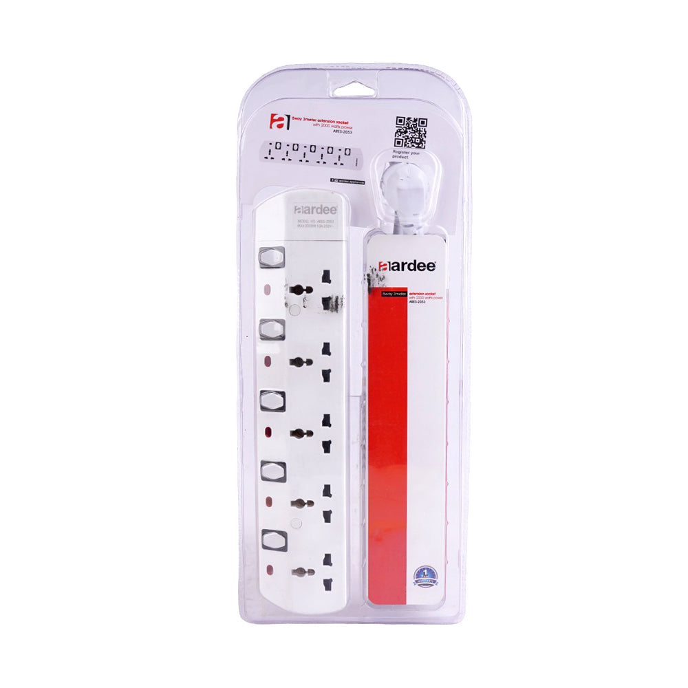 AARDEE EXTENSION SOCKET 5WAY WIRE 3METER ARES 2053 Default Title - MamasJan Grocery Nonfood