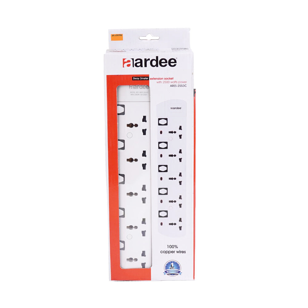 AARDEE EXTENSION SOCKET 5WAY WIRE 3METER ARES 2553C Default Title - MamasJan Grocery Nonfood