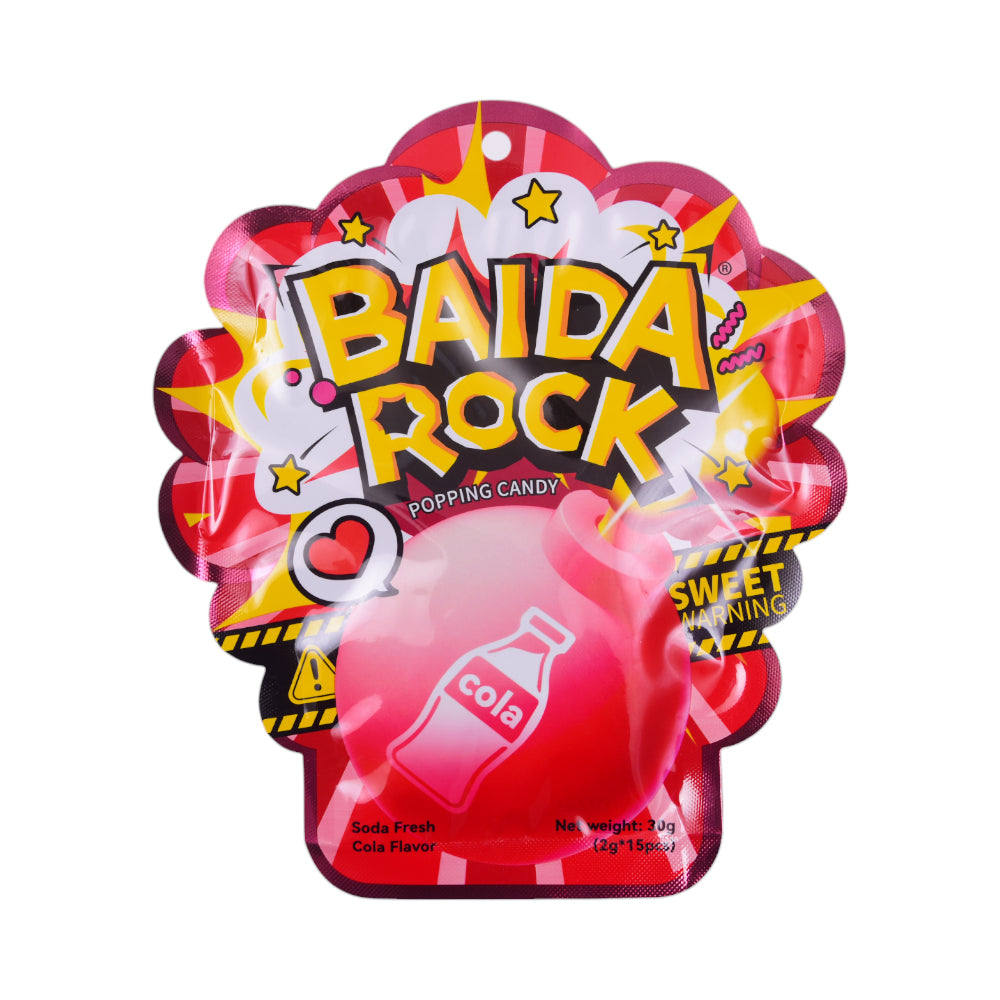 BAIDA ROCK POPPING CANDY LOLLIPOP COLA 30 GM Default Title - MamasJan GroceryFoods