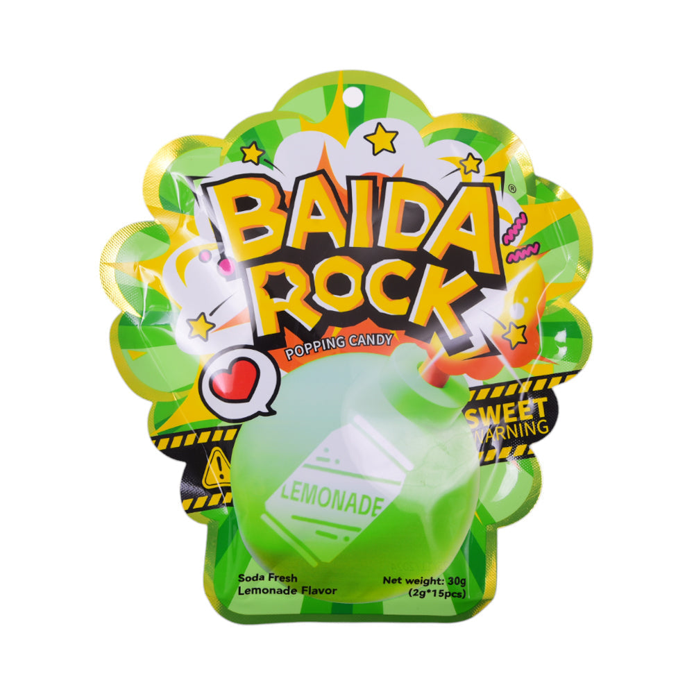 BAIDA ROCK POPPING CANDY LOLLIPOP LEMONADE 30 GM Default Title - MamasJan GroceryFoods