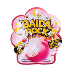 BAIDA ROCK POPPING CANDY LOLLIPOP STRAWBERRY 16 GM Default Title - MamasJan GroceryFoods