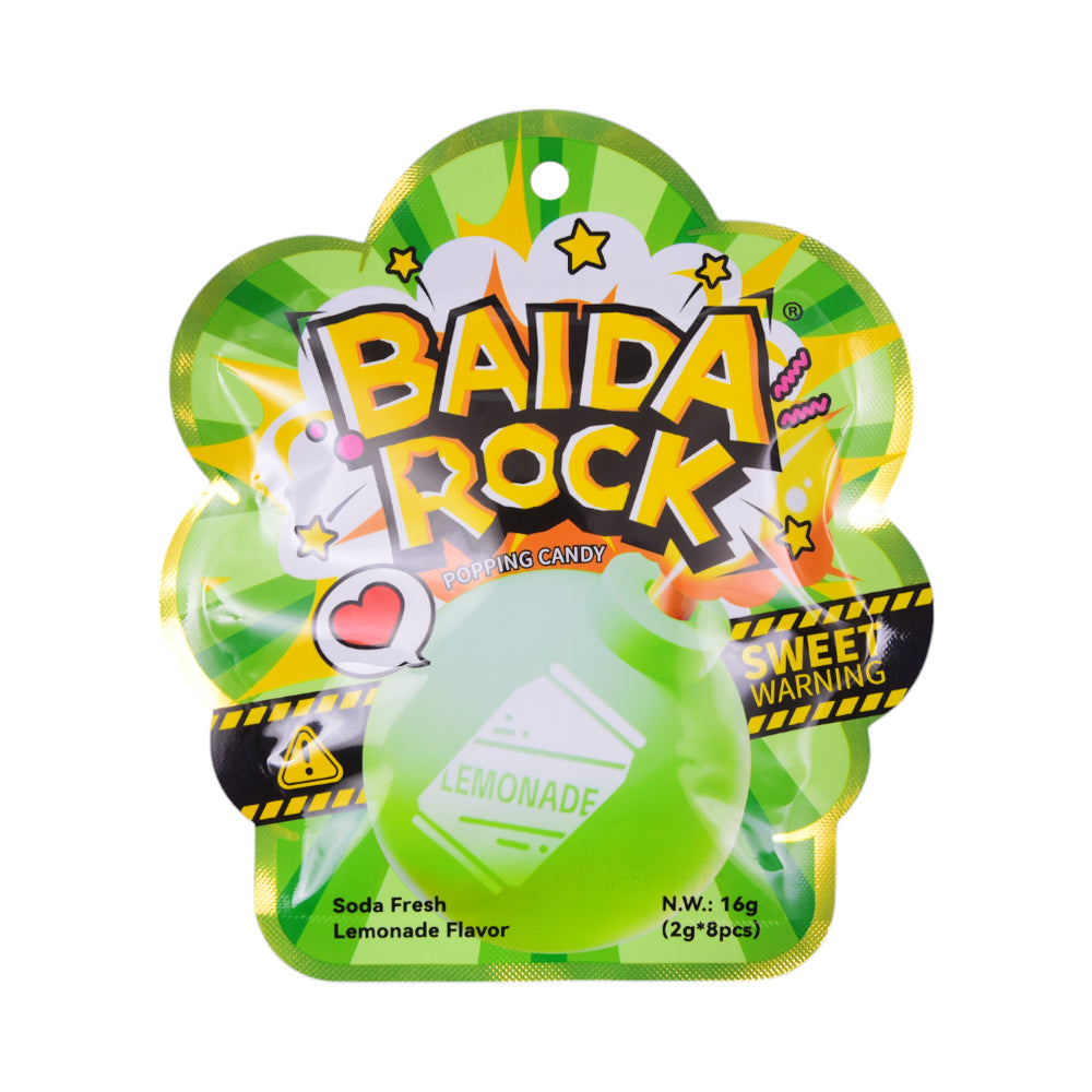 BAIDA ROCK POPPING CANDY LOLLIPOP LEMONADE 16 GM Default Title - MamasJan GroceryFoods