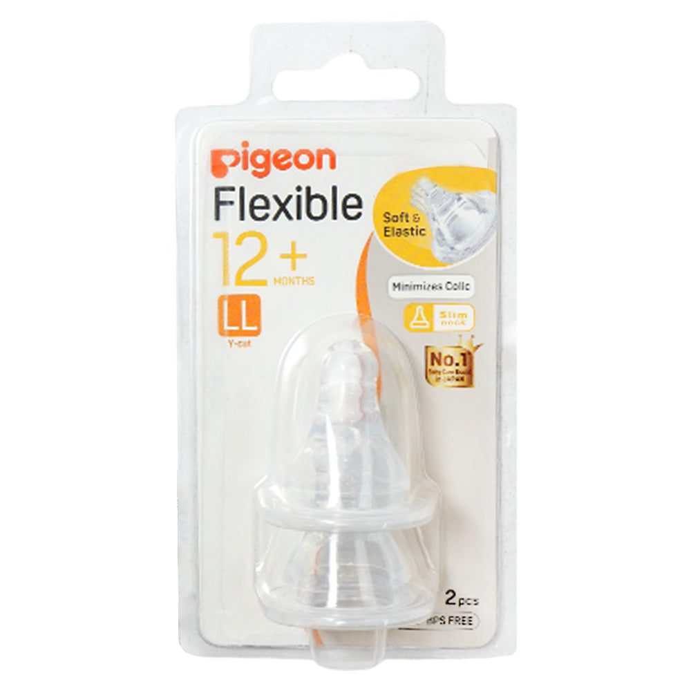 PIGEON FLEXIBLE NIPPLE 12+M 2 PCS 79344 Default Title - MamasJan Grocery Nonfood