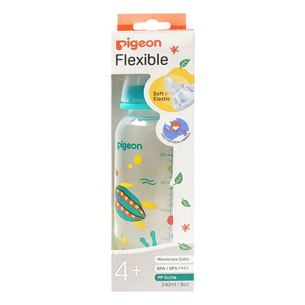 PIGEON FLEXIBLE BABY FEEDING BOTTLE 240 ML 79405 Default Title - MamasJan Grocery Nonfood
